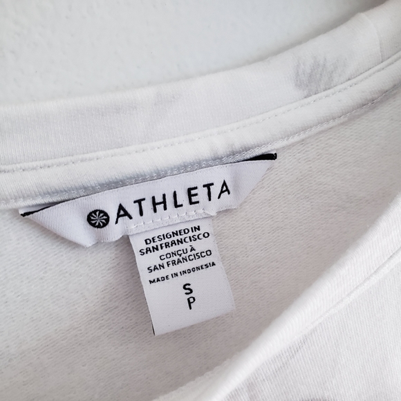 Athleta Luxe Balance Printed Pullover Sweatshirt Grey Chakra Floral Buff Small - Picture 5 of 10